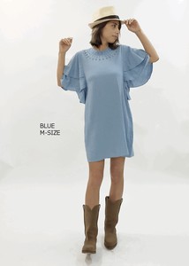 Casual Dress Double Gauze Cotton One-piece Dress Embroidered