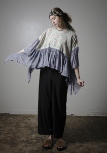 Tunic Origami Pudding Poncho Georgette Switching