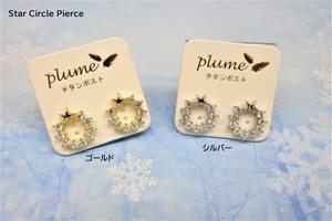 Pierced Earrings Titanium Post Cubic Zirconia sliver Star