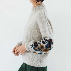 Sweater/Knitwear Pullover Floral Pattern High-Neck