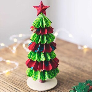 【フェアトレード】手漉き紙のクリスマスツリー