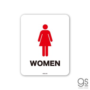 サインステッカー TOILET WOMEN トイレ用 女 ミニ 再剥離 表示 識別 標識 ピクトサイン 施設 店舗 MSGS005