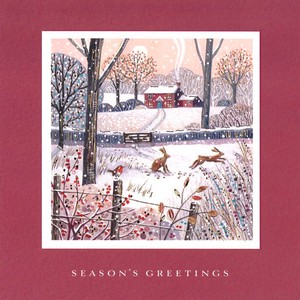 グリーティングカード クリスマス「SEASONS GREETINGS」 うさぎ メッセージカード