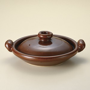 アメ釉（手造り）すっぽん鍋（萬古焼）8号9号　日本製
