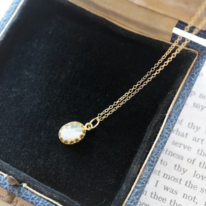 Pearls/Moon Stone Gold Chain Necklace Rainbow
