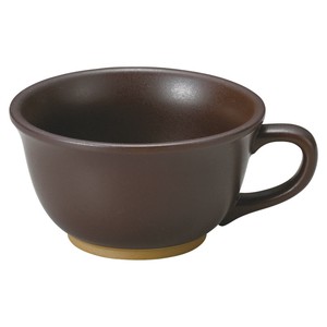 ≪メーカー取寄≫ハーベストこげ茶釉片手スープ碗