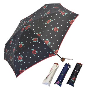 晴雨兼用傘　紫外線予防　UVカットUV対策　ポルカローズ柄レディース用傘　日傘・折畳傘