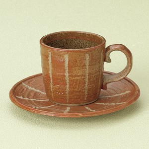≪メーカー取寄≫彫十草（赤）コーヒー碗