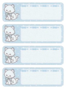 Name Label Sticker Cat