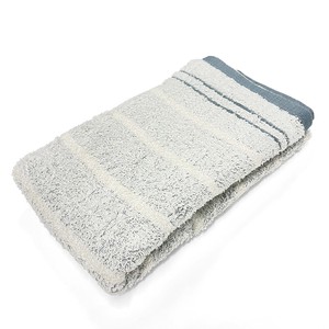 cocohibi Bath Towel Blue Light Senshu Towel Bath Towel Border Organic Cotton Made in Japan
