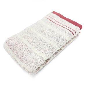 cocohibi Bath Towel Red Light Senshu Towel Bath Towel Border Organic Cotton Made in Japan
