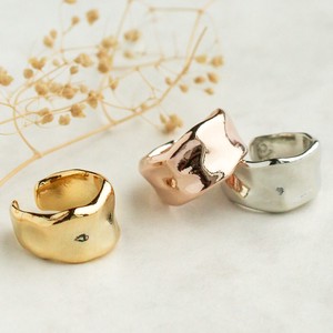 Clip-On Earrings Gold Post Earrings Ear Cuff Jewelry Wide Made in Japan