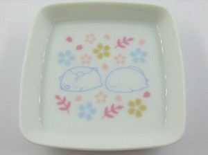 Small Plate Sumikkogurashi Cherry Blossom Colorful Mamesara
