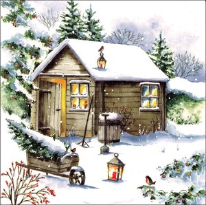 グリーティングカード クリスマス「クリスマスの庭」 メッセージカード