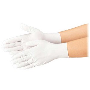 【業務用】No.554 ニトリルトライ3 ホワイト パウダーフリー ニトリルゴム製 使い捨て手袋 SSサイズ 100枚