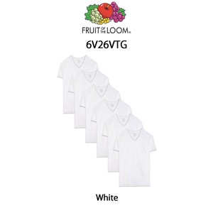 FRUIT OF THE LOOM(フルーツオブザルーム)Vネック Tシャツ ホワイト 6枚セット メンズ 下着 6V26VTG