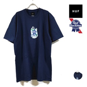HUF ハフ × Pabst Blue Ribbon パブストブルーリボン コラボ CRUSHED CAN 半袖 Tシャツ メンズ