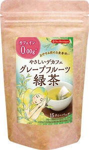 【Tea Boutique】やさしいデカフェ　グレープフルーツ緑茶(1.2g/tea bag15袋入り)