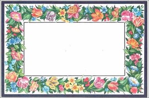 Greeting Card Message Card Floral Border Set of 6