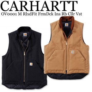 《即納》CARHARTT《定番》■メンズベスト■Relaxed Fit Firm Duck Insulated Rib Collar Vest
