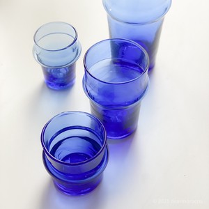 【予約販売】モロッコ製・リサイクルグラス  ブルー //キッチン