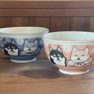Mino ware Donburi Bowl Shiba Dog Pottery Made in Japan