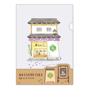 File Kotorimachi Shotengai A4 Clear File Japanese Sweets Store