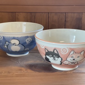 Mino ware Donburi Bowl Shiba Dog Pottery Made in Japan