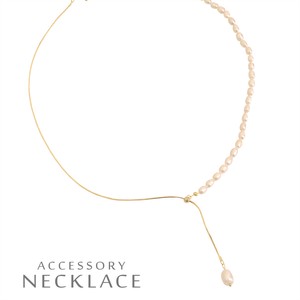 Pearls/Moon Stone Gold Chain Pearl Necklace Mini M