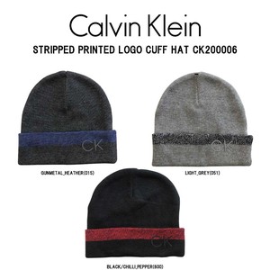 Calvin Klein(カルバンクライン)ニット帽 キャップ 小物 メンズ STRIPPED PRINTED LOGO CUFF HAT CK200006