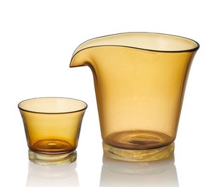 《日本製》成美グラス・酒器セット（アンバー）　【盃】【グラス】【冷酒】【日本酒】