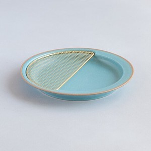 amime-Plate(M)Turquoise×Gold/Made in Japan