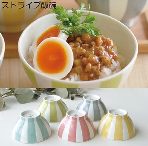 Mino ware Rice Bowl Stripe 5-colors Made in Japan