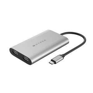 Hyper Dual 4K HDMI Adapter for M1 MacBook [ 4K (60Hz / 30Hz) 同時出力 USB-C PD 100W ]