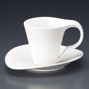 コーヒーカップ&ソーサー モデルホワイト 日本製 美濃焼 モダン 陶器