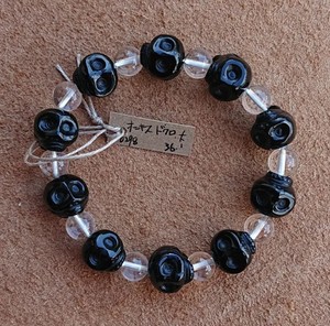 Gemstone Bracelet Peridot/Onyx L M