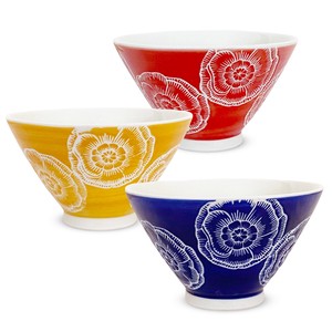 波佐見焼 日本製 勲山窯 茶碗 3個セット 直径 11cm 高さ 6.5cm ピオニー