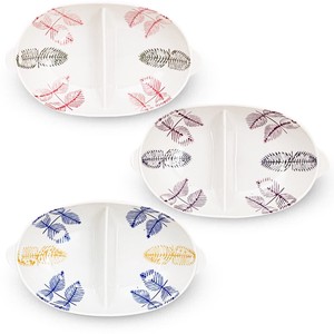 Hasami ware Main Plate with Divider Set M 3-pcs Made in Japan