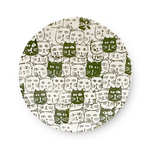 Hasami ware Main Plate Cats Green 16.5cm Made in Japan