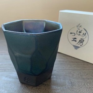 フリーカップ　メタリックブルー  【日本製　おしゃれ　美濃焼　陶器　お酒】
