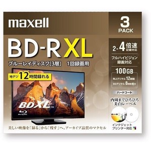 マクセル BD-R 3層 1回録画用 BD-R XL 100GB 4倍速 BRV100WPE.3J「2022新作」