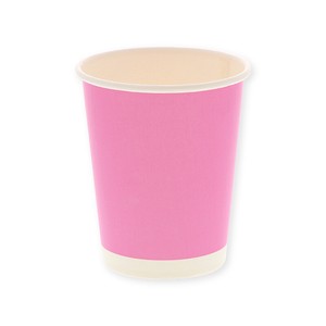 ヘイコー 紙コップ ペーパーカップ アイス・ホット兼用 8オンス 口径80mm ピンク 50個