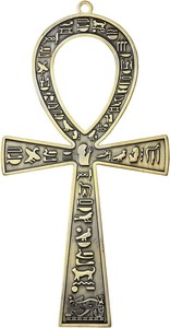 古代エジプト 金属風アンク十字架（アンティーク真鍮風）彫像/ 生命力のシンボル(輸入品)