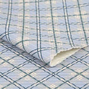 【SALE】キルト生地　チェック　ブルー　ミルクラテ　布　商用利用可能　在庫処分　入園入学