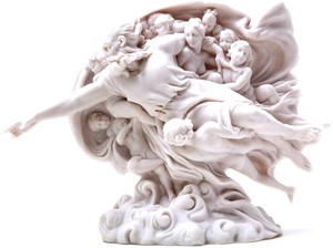 ミケランジェロ作 「アダムの創造」神の彫像 3Dレプリカ 大理石風彫刻/システィーナ礼拝堂(輸入品