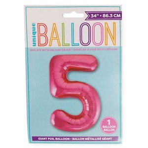 Party Item Pink Number Balloon