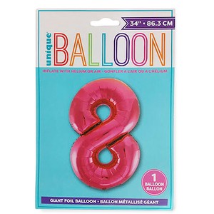Party Item Pink Number Balloon