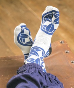 【日本製】【カヤ】足袋型くつ下25〜28cm 笹紋 ○3D展 足袋靴下