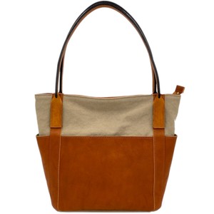 Tote Bag Cattle Leather Cotton Vintage 4-colors Made in Japan