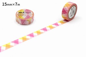 【カモ井加工紙】mt 1P 三角とダイヤ・ピンク  / マスキングテープ